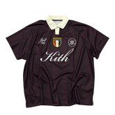 Kith Shadow Stripe Soccer Jersey Wine Red